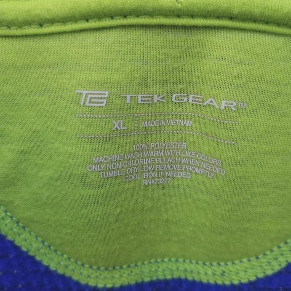 Tek Gear blue quarter zip pull over track jacket SZ XL - Picture 4 of 4